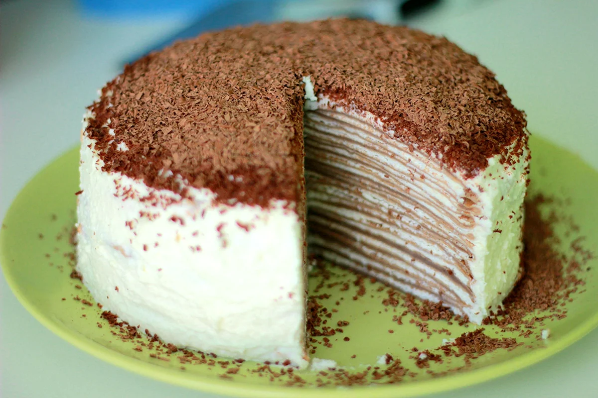 Блинный торт с кремом чиз