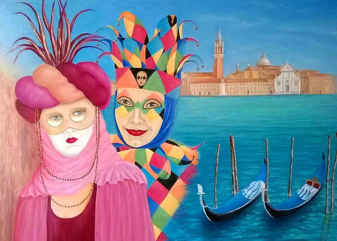 «Карнавал в Венеции» картина Александры экгтер