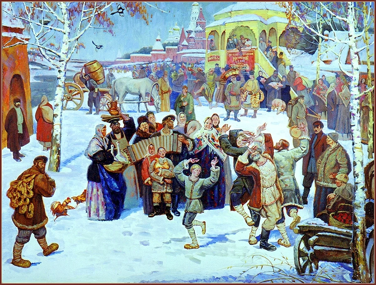 Картина масленичные гуляния 1881 года Рябушкина Андрея