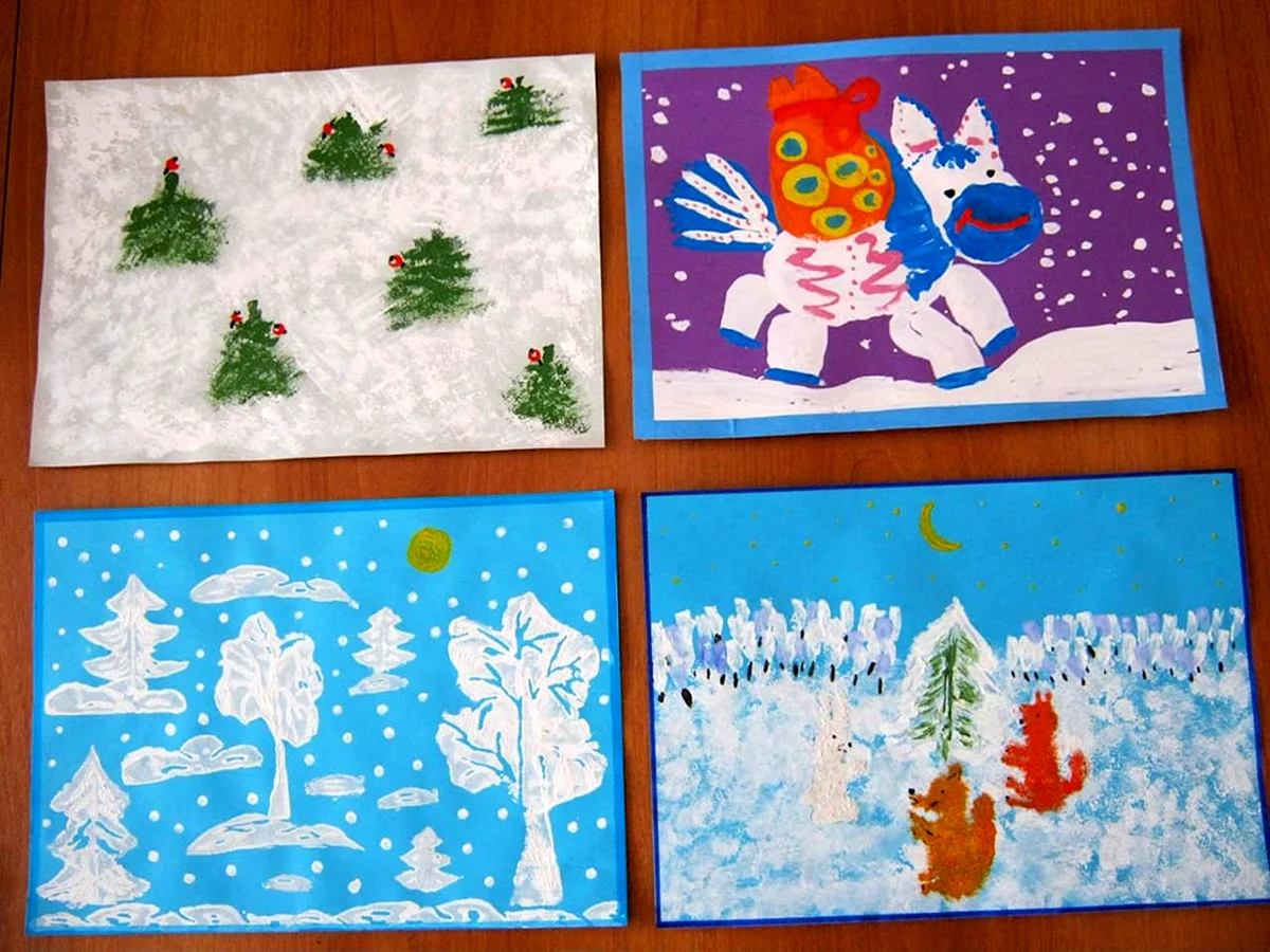 Рисование на зимние темы в детском саду