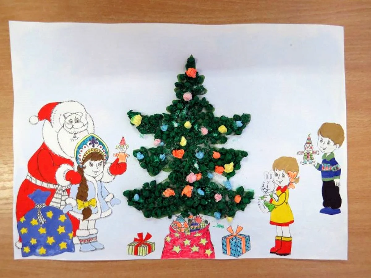 Рисование в подготовительной группе на тему новогодний праздник