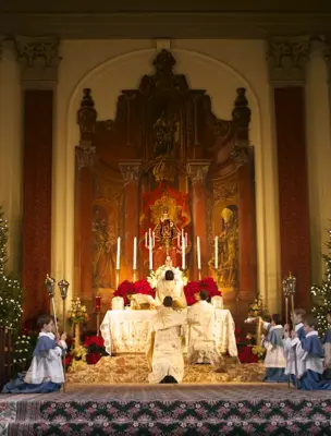 Рождественская месса в католическом храме