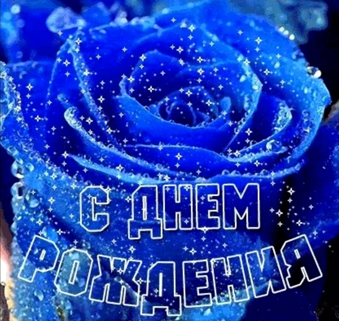 С днём рождения синие розы