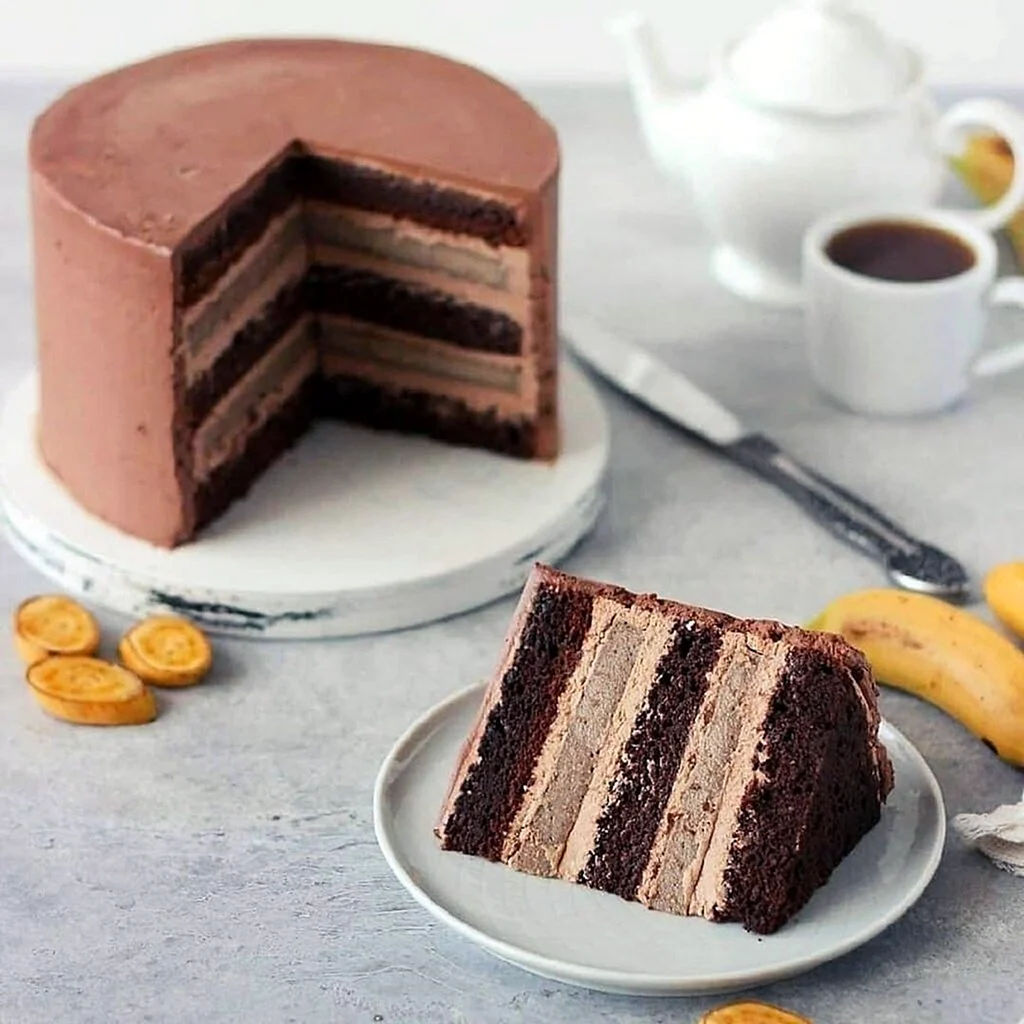 Шоколадно-банановый Брауни-чизкейк