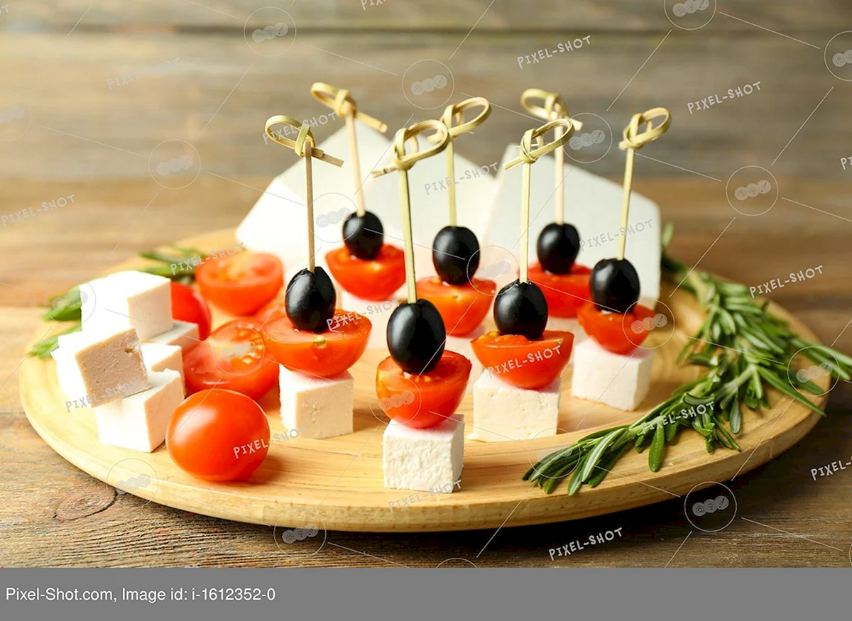Шпажки сыр оливки черри