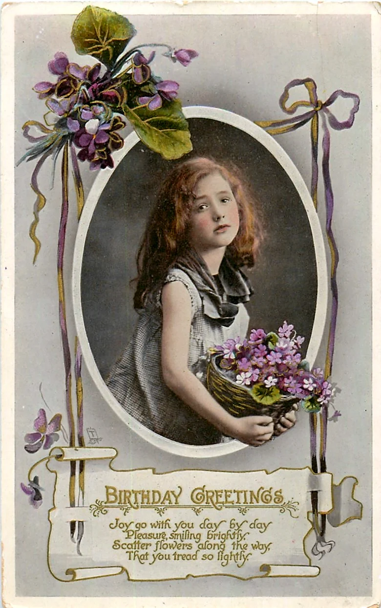 Старинные поздравительные открытки с днем рождения