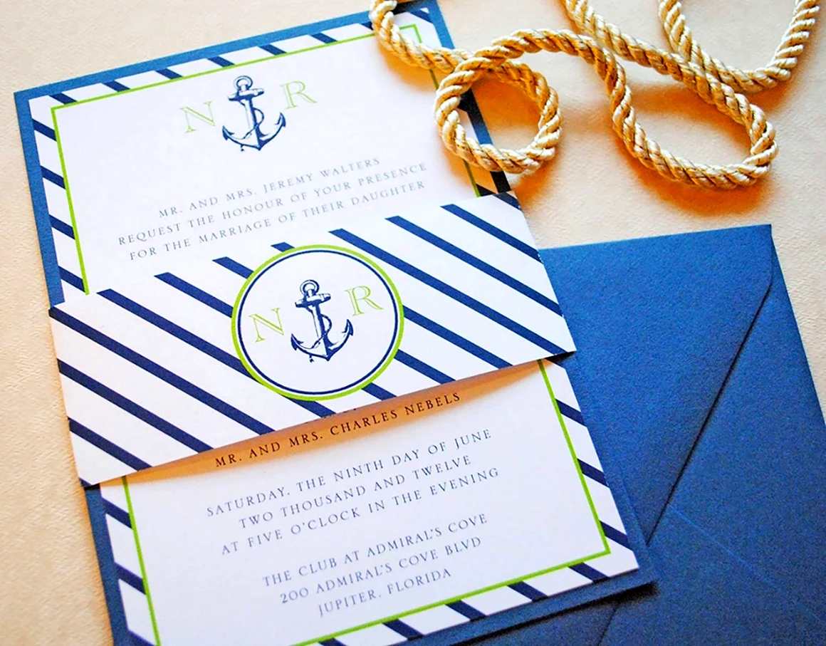 Свадебные приглашения в морском стиле