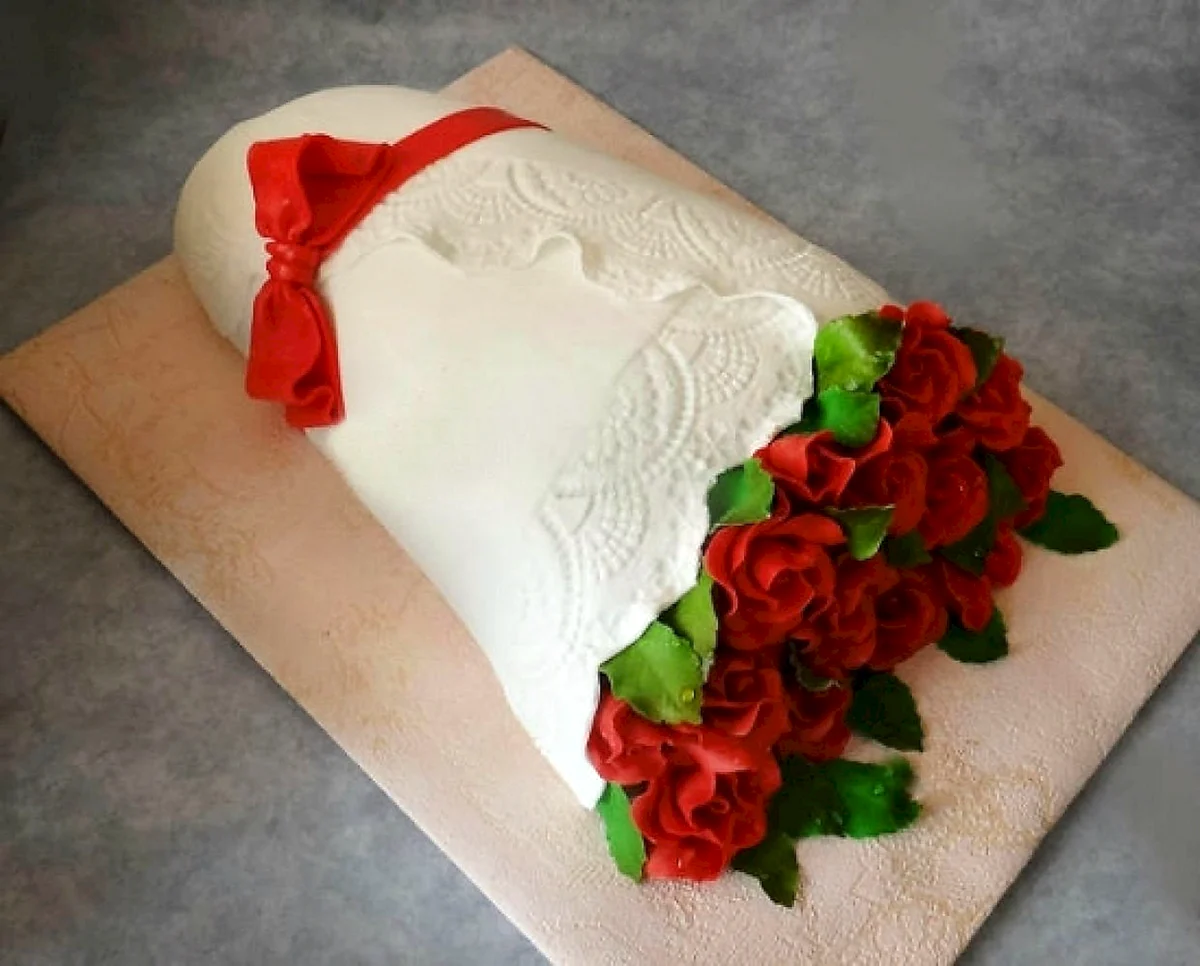 Торт букет роз