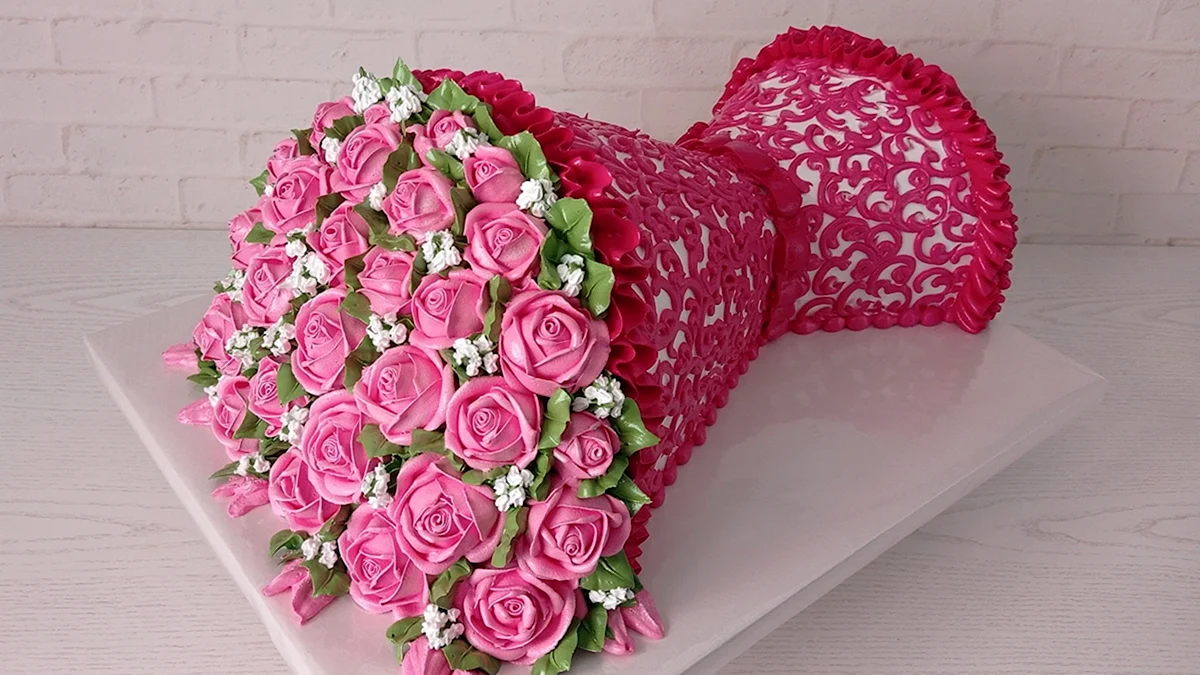 Торт букет цветов