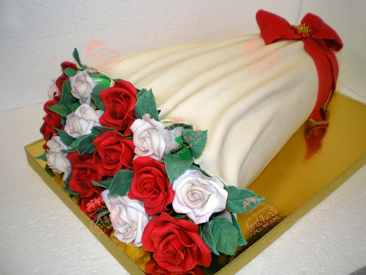 Торт букет цветов
