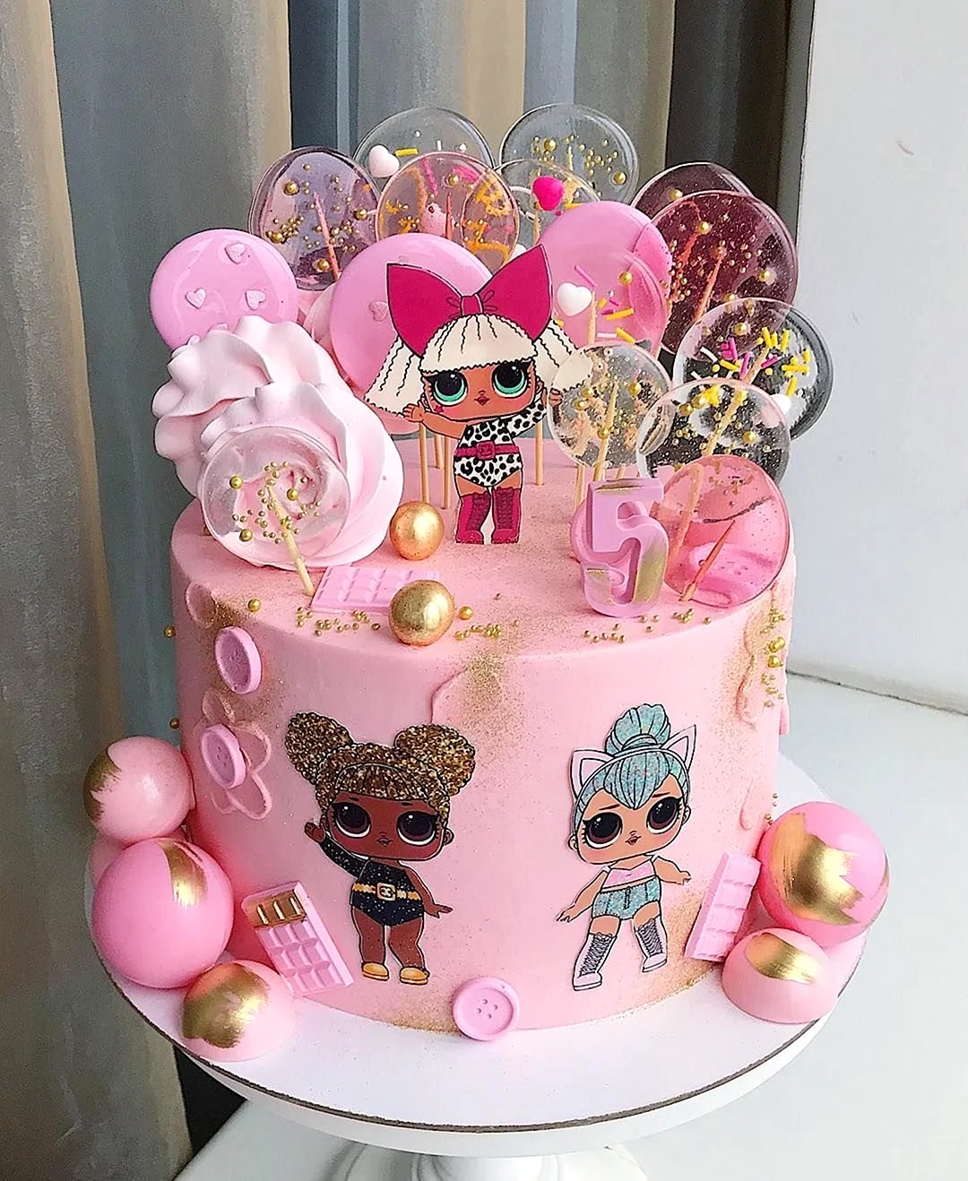 Торт для девочки 5 лет на день рождения с куклой ЛОЛ