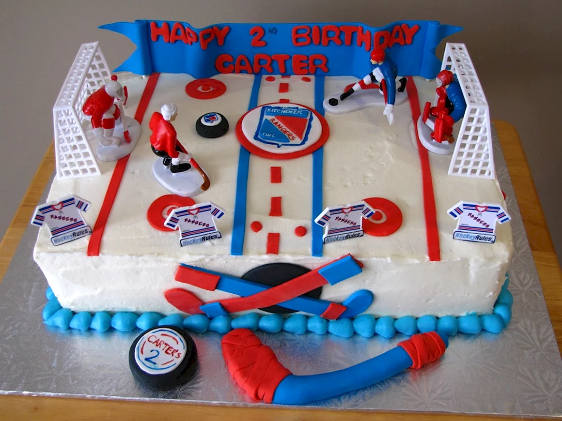 Торт тематика хоккей