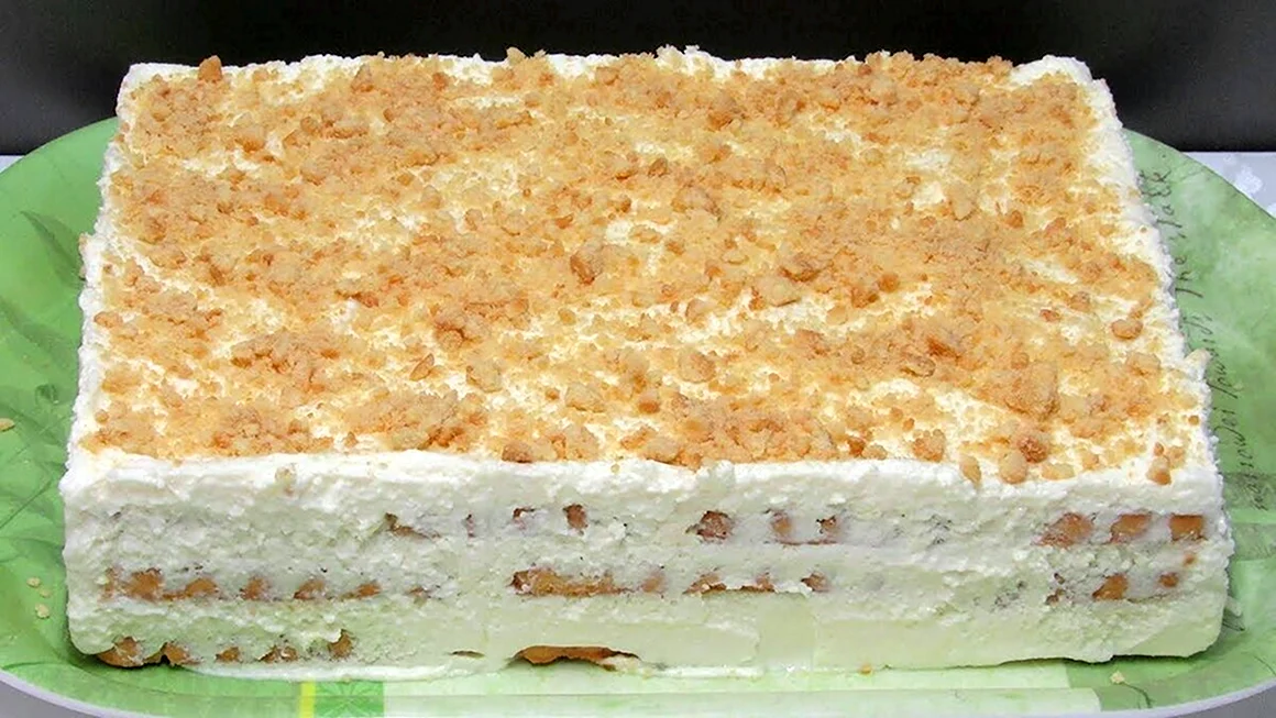 Творожный торт из печенья без выпечки