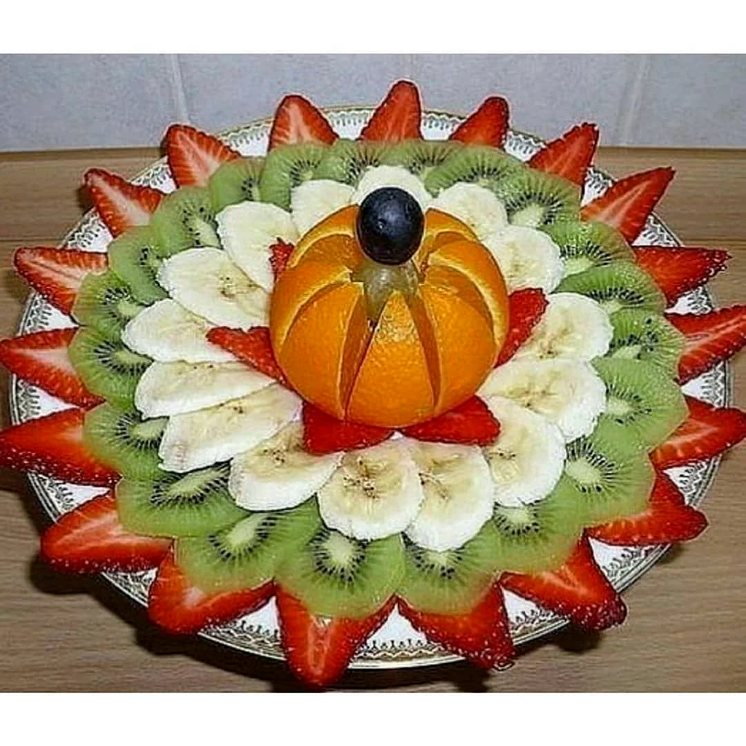 Украшение фруктовой тарелки