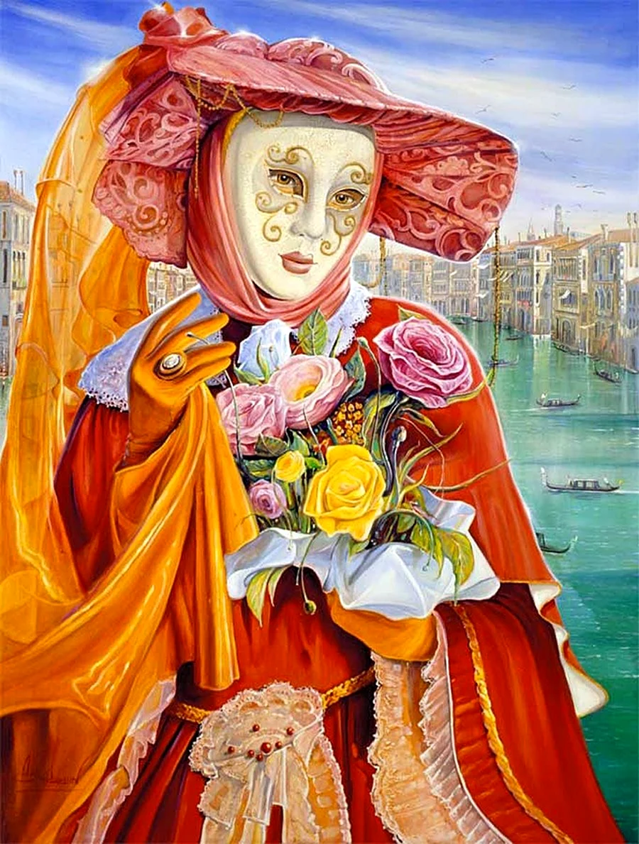 Венецианские маски картины Алекса Левина