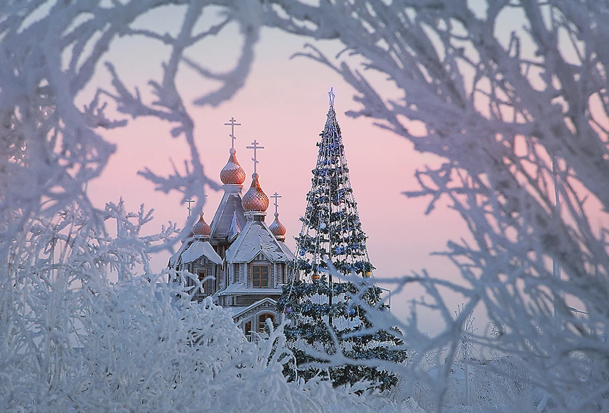 Зимний храм Рождество